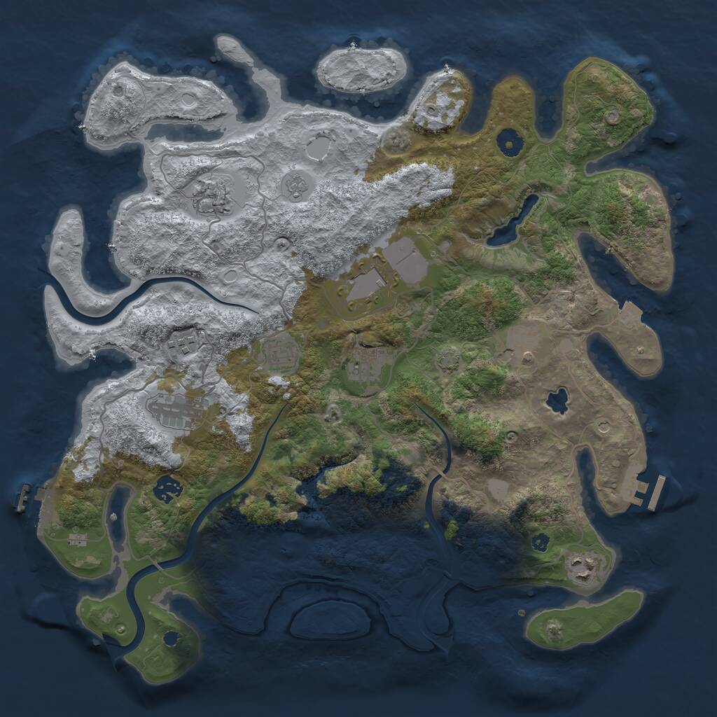 Rust Map: Procedural Map, Size: 4000, Seed: 224597980, 15 Monuments