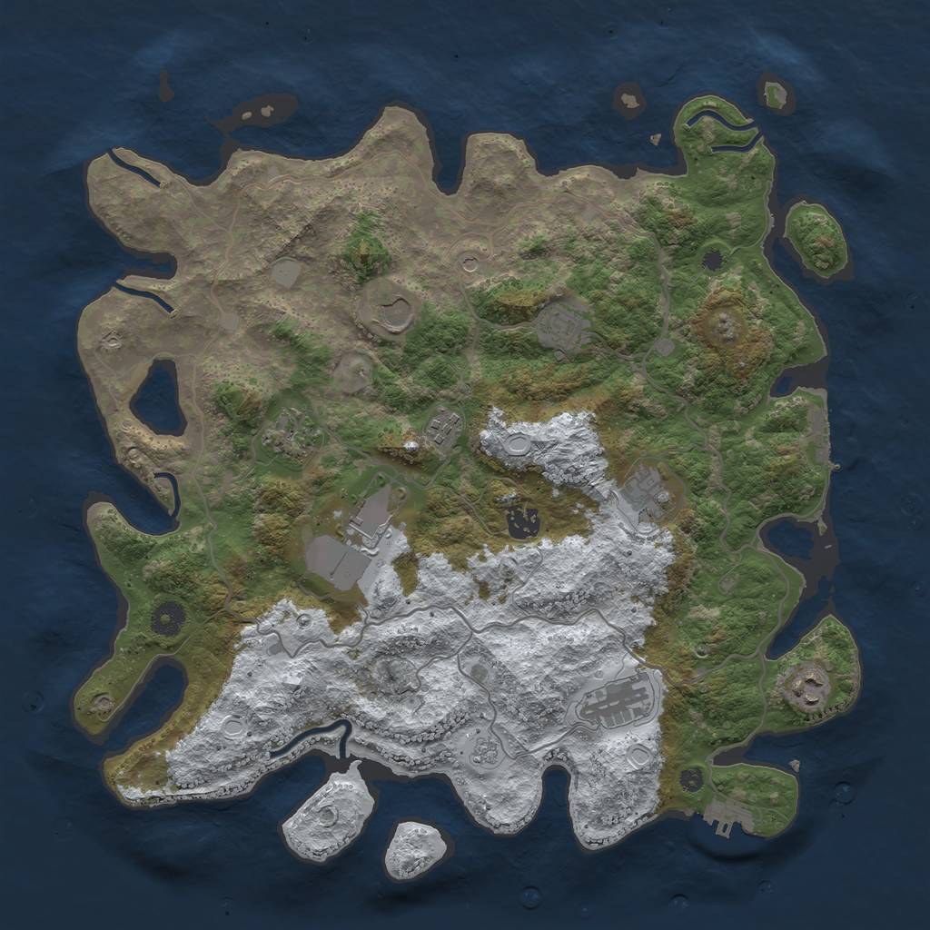 Rust Map: Procedural Map, Size: 4000, Seed: 15201, 18 Monuments