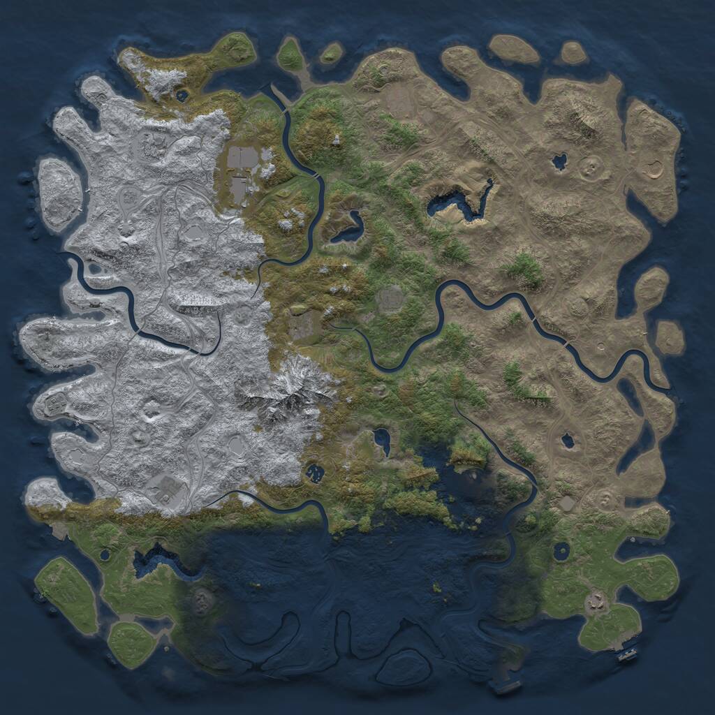 Rust Map: Procedural Map, Size: 6000, Seed: 156214, 17 Monuments