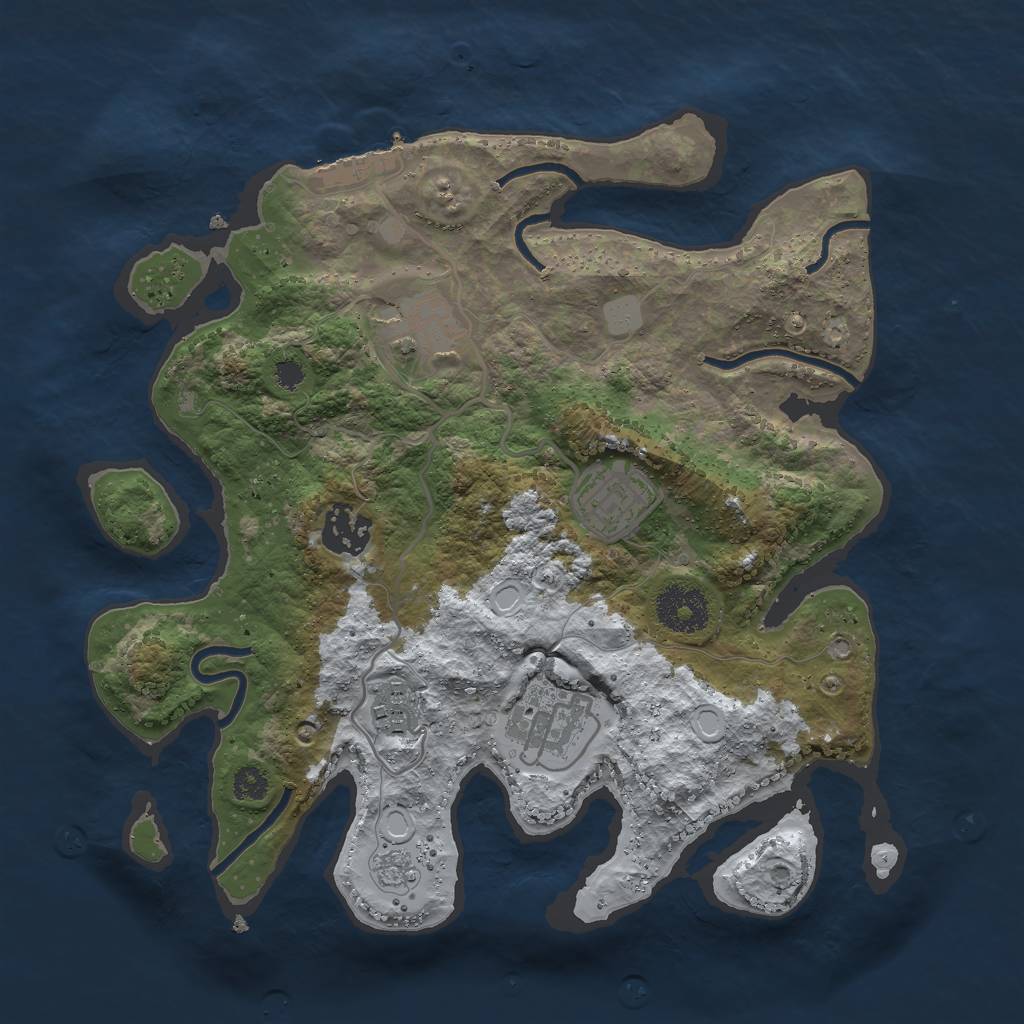 Rust Map: Procedural Map, Size: 3000, Seed: 1725106508, 12 Monuments