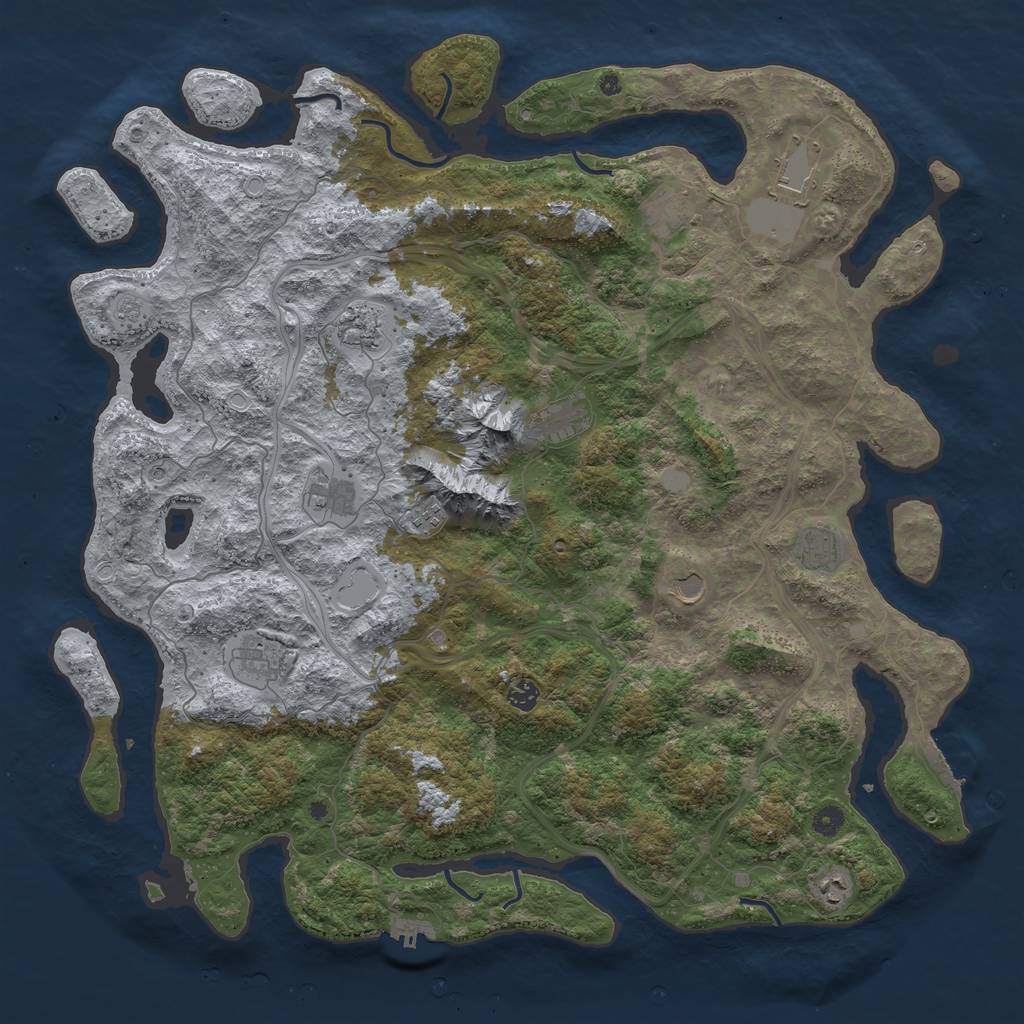 Rust Map: Procedural Map, Size: 5000, Seed: 24624523, 20 Monuments