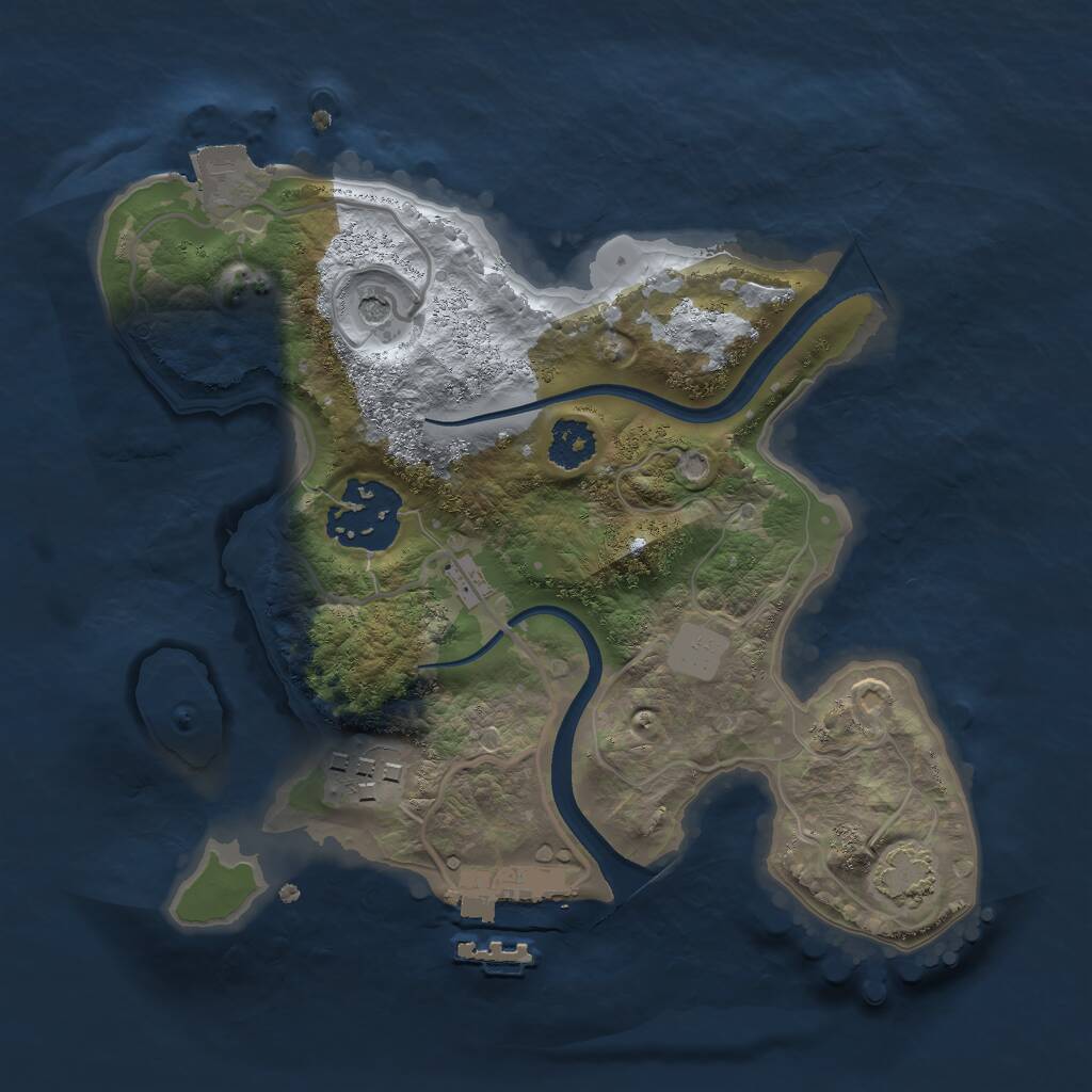 Rust Map: Procedural Map, Size: 2250, Seed: 984155, 6 Monuments