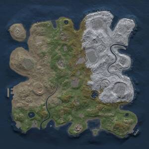 Thumbnail Rust Map: Procedural Map, Size: 3500, Seed: 1704317390, 16 Monuments