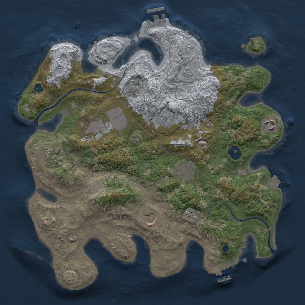 Rust Map: Procedural Map, Size: 3500, Seed: 811226250, 13 Monuments