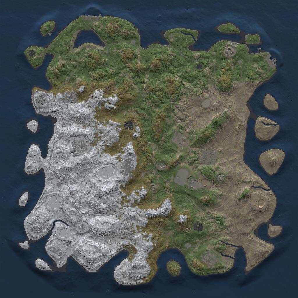 Rust Map: Procedural Map, Size: 4800, Seed: 1756281443, 20 Monuments