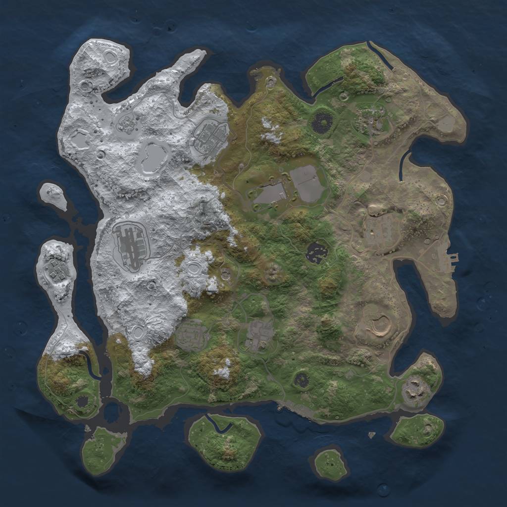 Rust Map: Procedural Map, Size: 3600, Seed: 383020, 20 Monuments