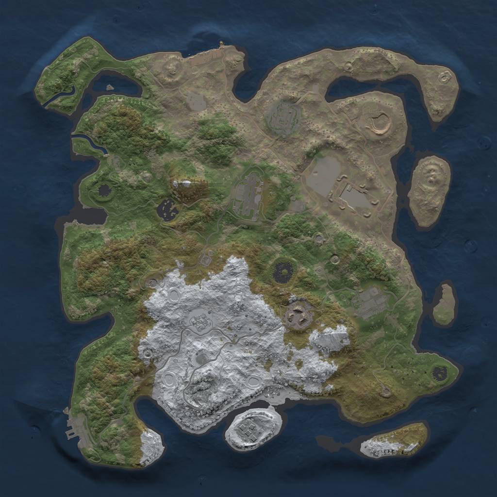 Rust Map: Procedural Map, Size: 3500, Seed: 65194175, 17 Monuments