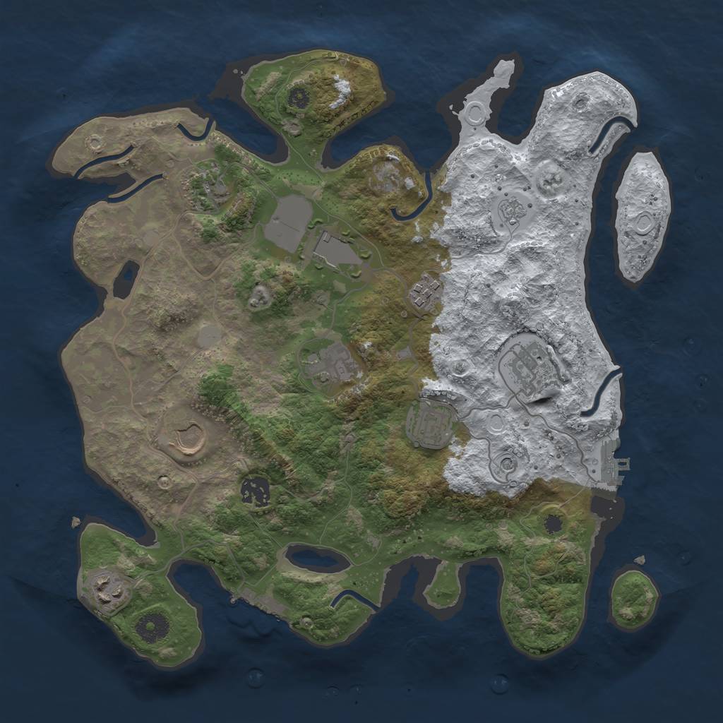 Rust Map: Procedural Map, Size: 3500, Seed: 1979618232, 18 Monuments