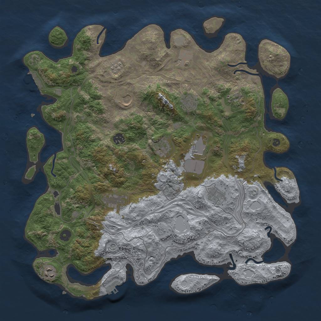 Rust Map: Procedural Map, Size: 4250, Seed: 73522, 20 Monuments