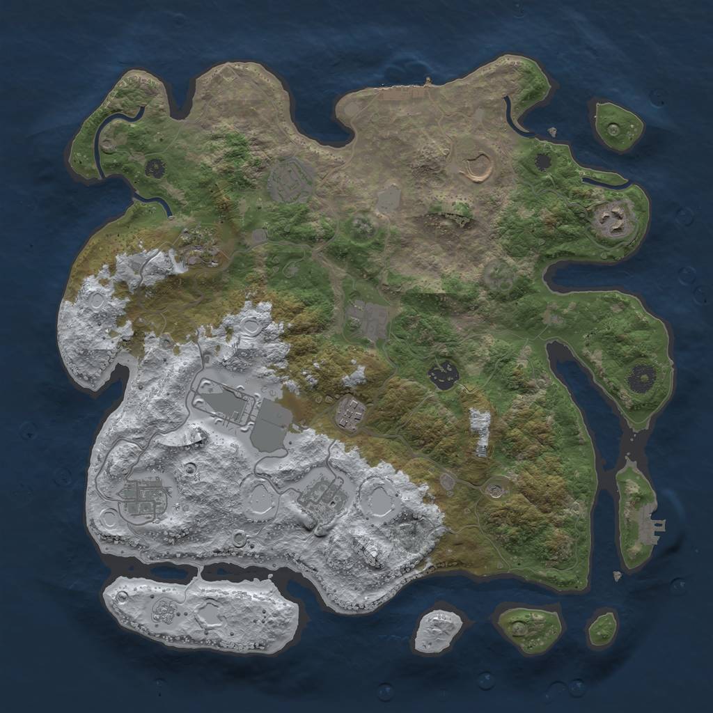 Rust Map: Procedural Map, Size: 3750, Seed: 22020306, 19 Monuments