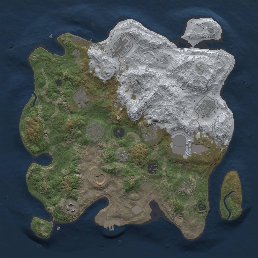 Rust Map: Procedural Map, Size: 3500, Seed: 1988199949, 20 Monuments