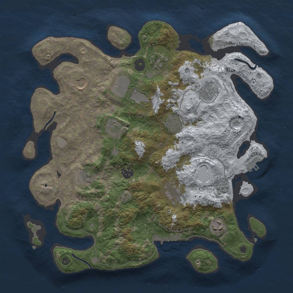 Rust Map: Procedural Map, Size: 3700, Seed: 357793906, 20 Monuments