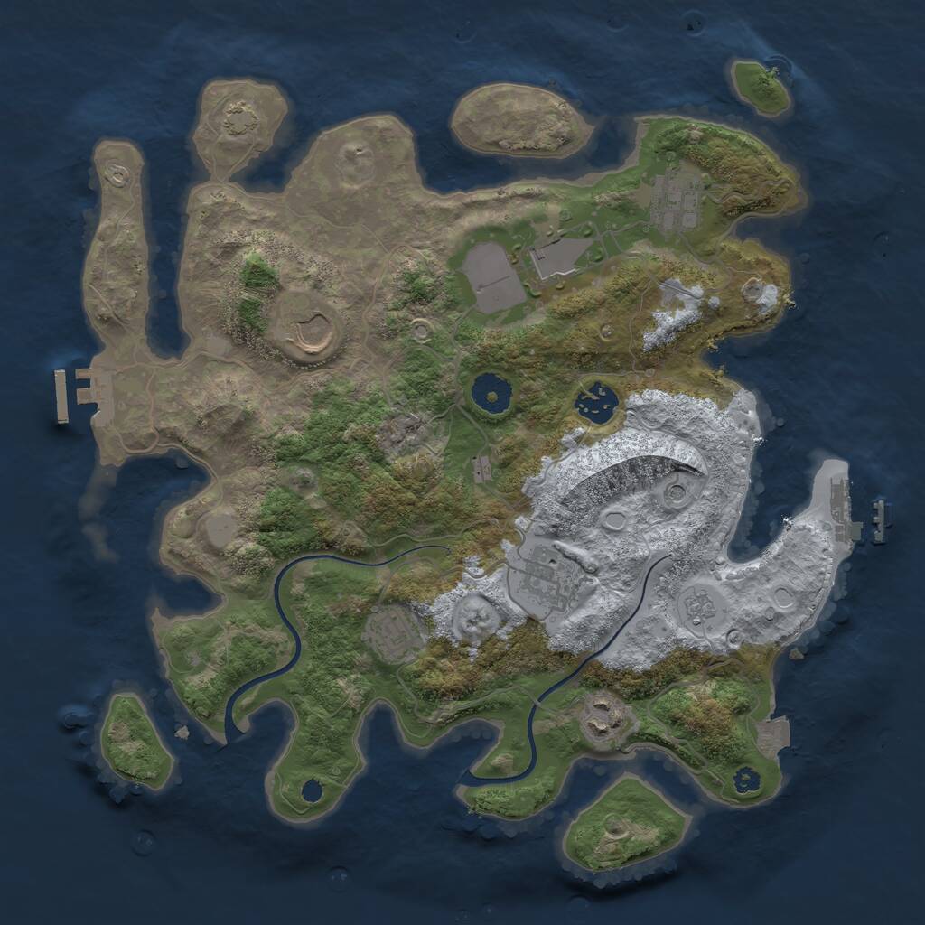 Rust Map: Procedural Map, Size: 3500, Seed: 66756, 13 Monuments
