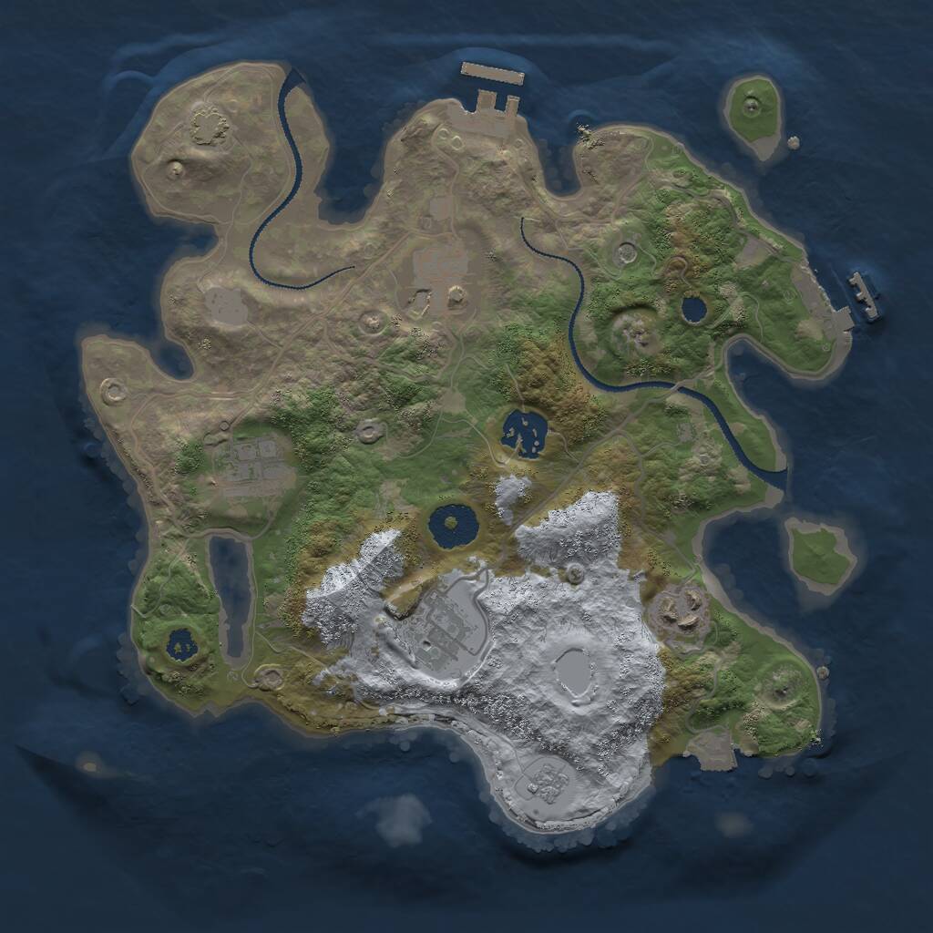 Rust Map: Procedural Map, Size: 3000, Seed: 34567, 11 Monuments