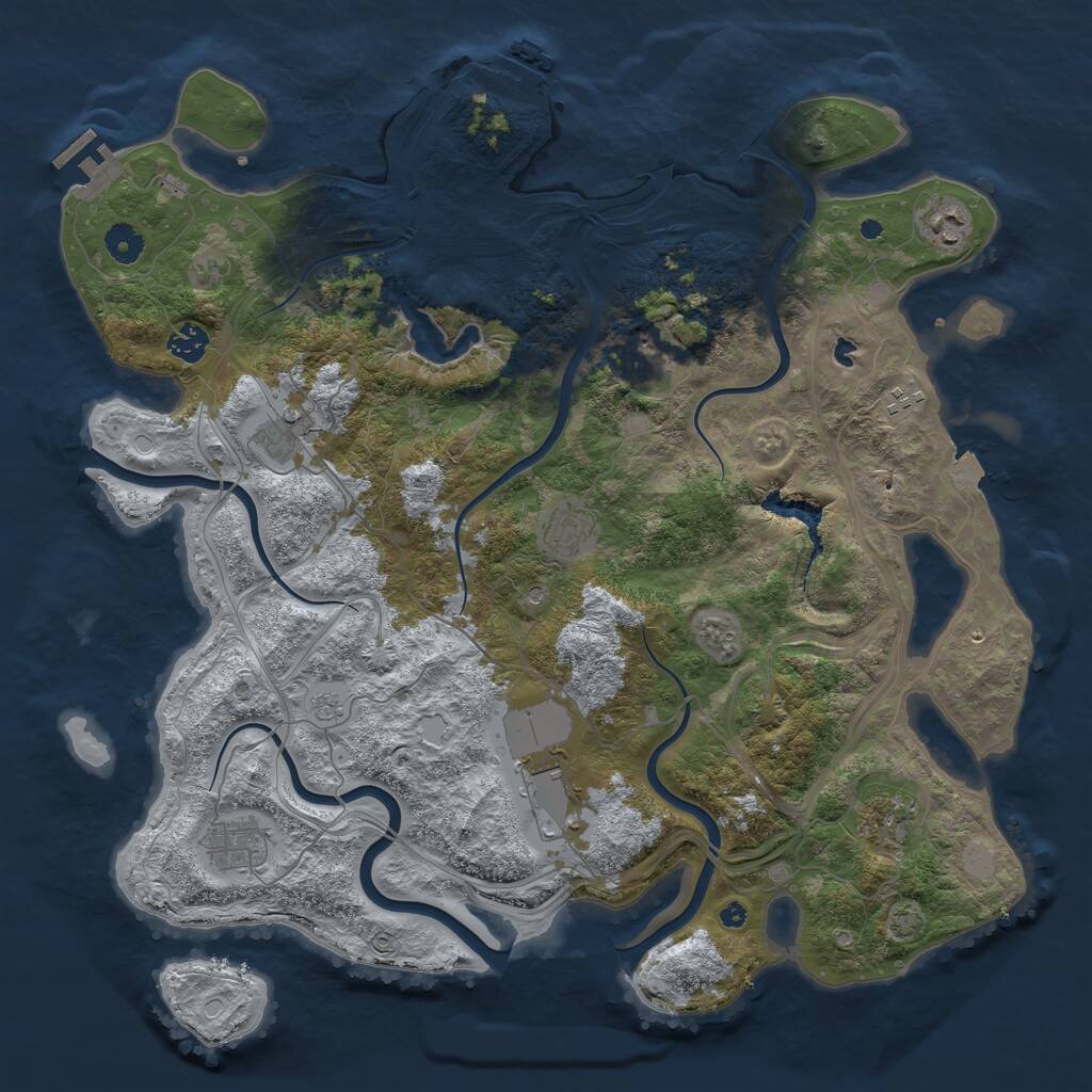 Rust Map: Procedural Map, Size: 4250, Seed: 1794603484, 15 Monuments
