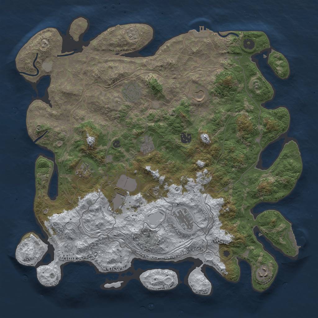 Rust Map: Procedural Map, Size: 4250, Seed: 582271779, 18 Monuments