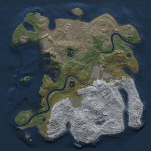 Thumbnail Rust Map: Procedural Map, Size: 3500, Seed: 1074008779, 15 Monuments