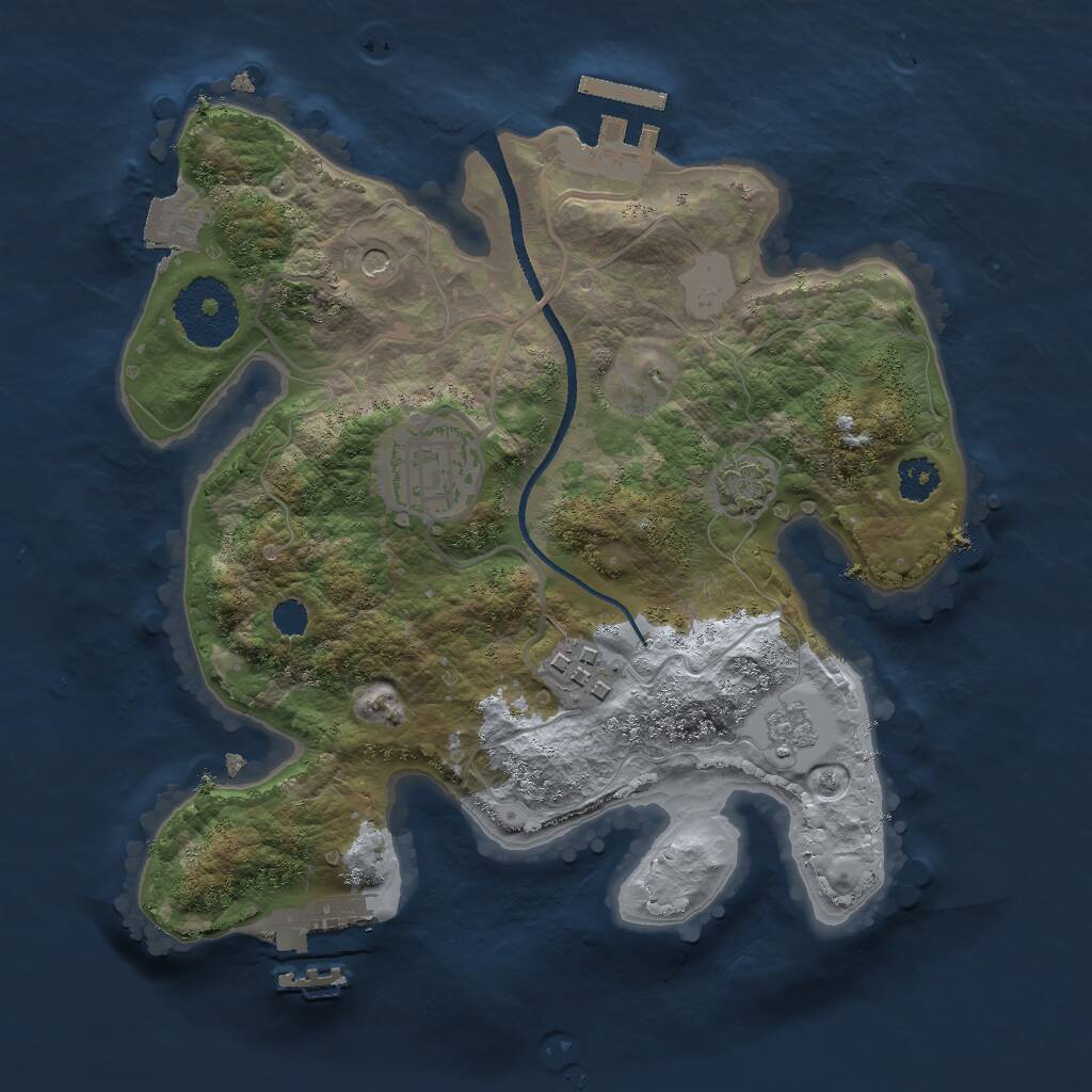 Rust Map: Procedural Map, Size: 2500, Seed: 1331996792, 8 Monuments