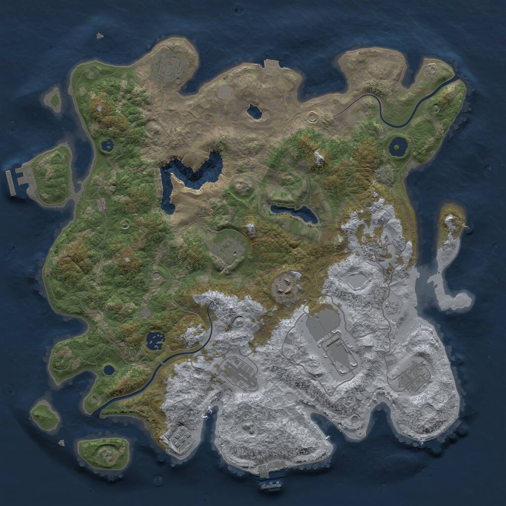 Rust Map: Procedural Map, Size: 4000, Seed: 576336733, 15 Monuments