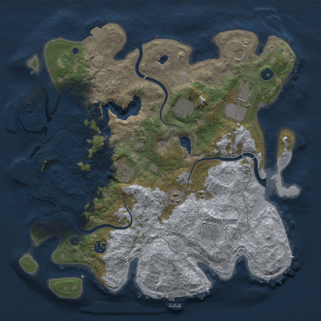 Rust Map: Procedural Map, Size: 4000, Seed: 576336733, 14 Monuments