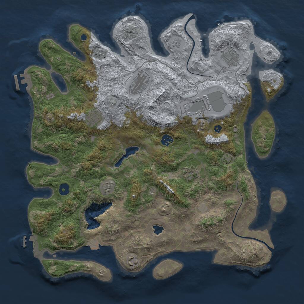 Rust Map: Procedural Map, Size: 4000, Seed: 601491929, 14 Monuments