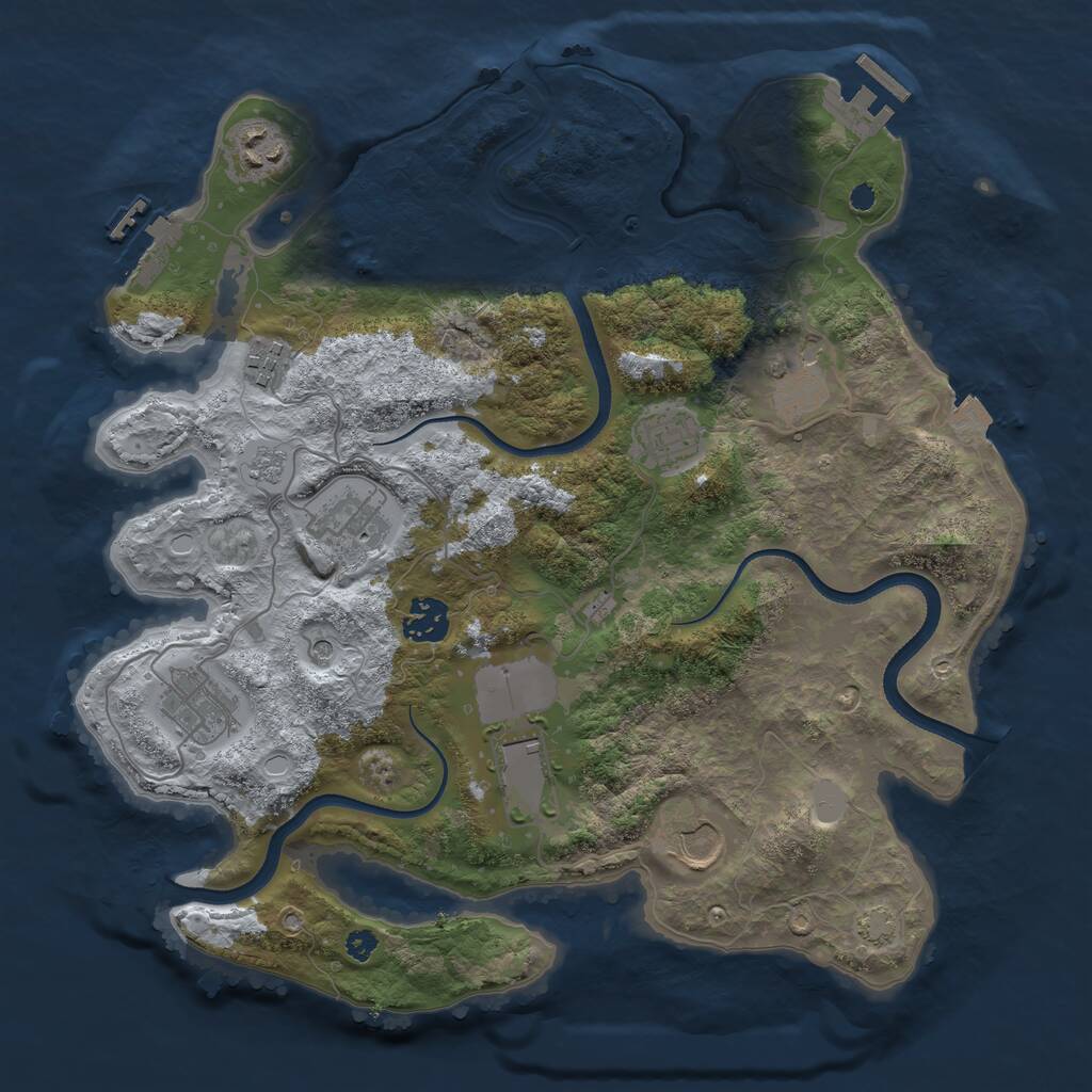 Rust Map: Procedural Map, Size: 3500, Seed: 656674308, 15 Monuments