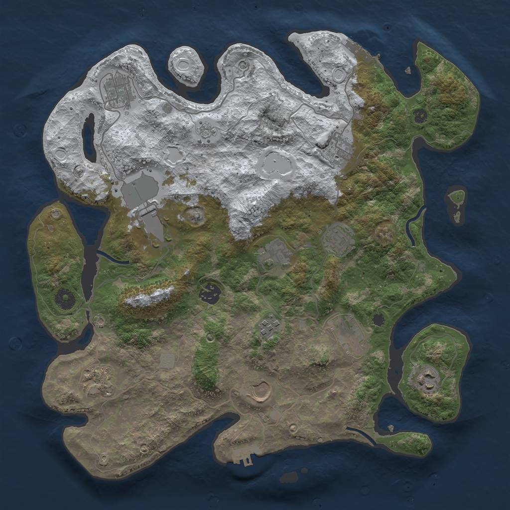 Rust Map: Procedural Map, Size: 3700, Seed: 1633695465, 20 Monuments