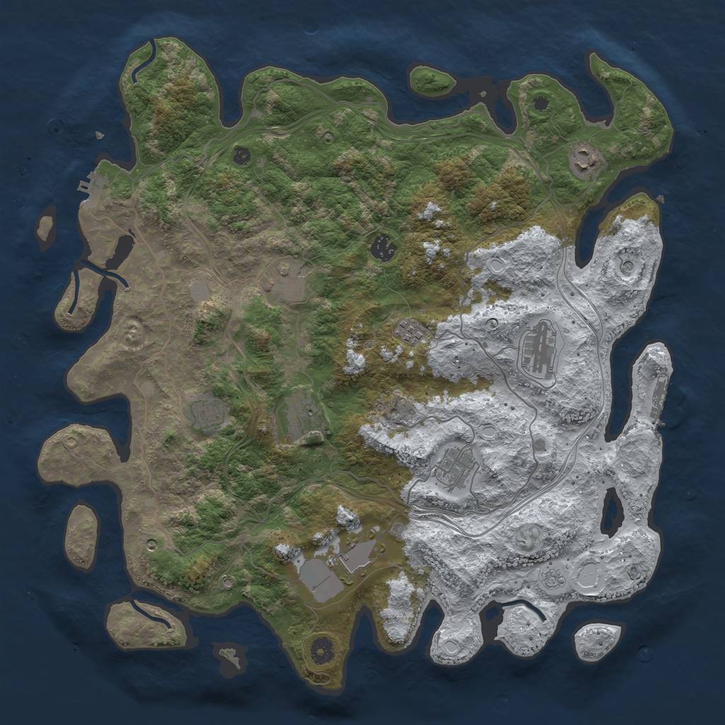 Rust Map: Procedural Map, Size: 4250, Seed: 1791110520, 18 Monuments