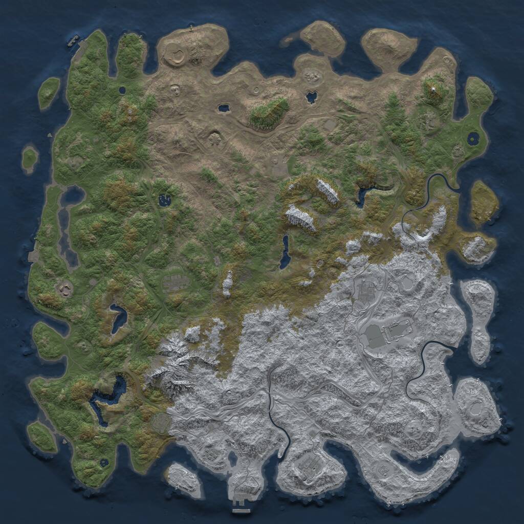 Rust Map: Procedural Map, Size: 6000, Seed: 2086201, 17 Monuments