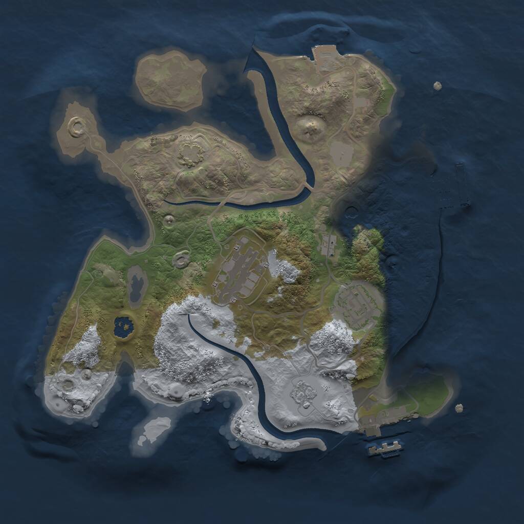 Rust Map: Procedural Map, Size: 2500, Seed: 7645321, 8 Monuments