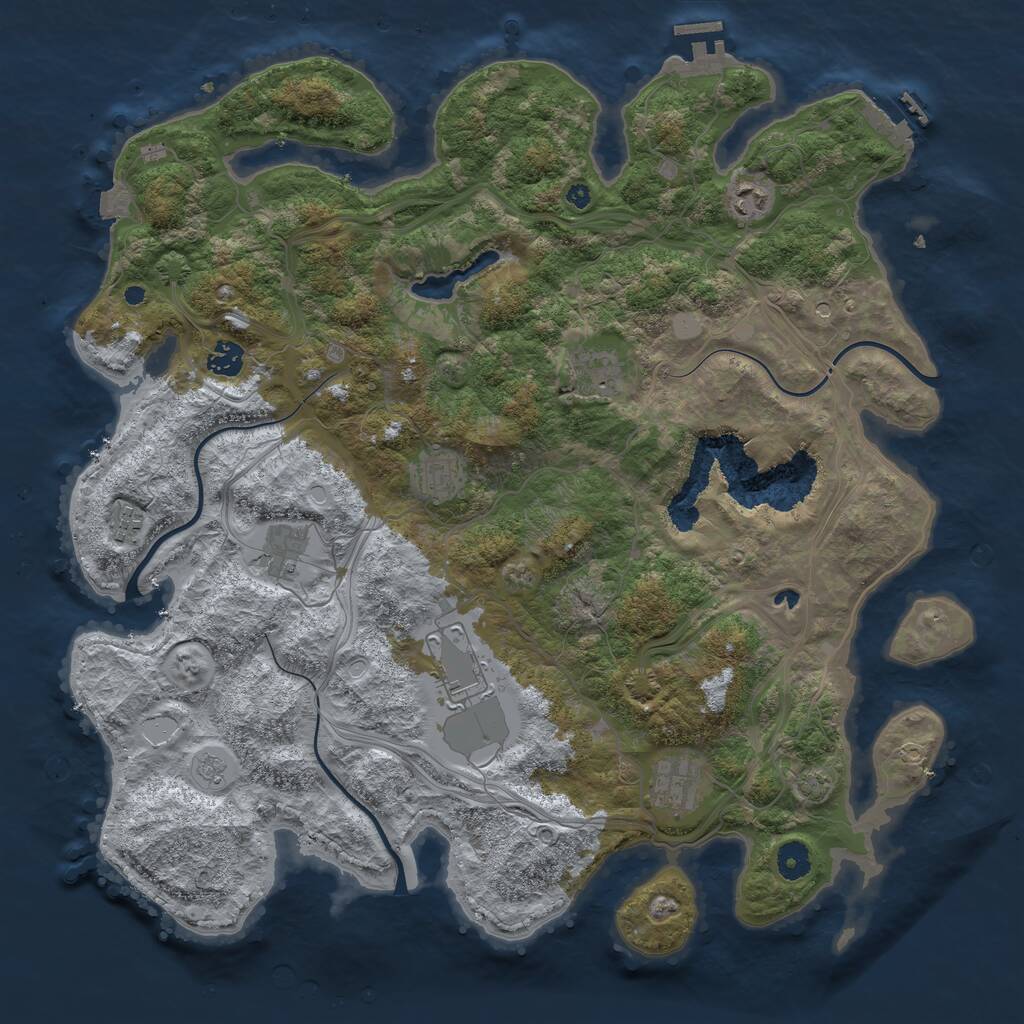 Rust Map: Procedural Map, Size: 4250, Seed: 1610822991, 14 Monuments