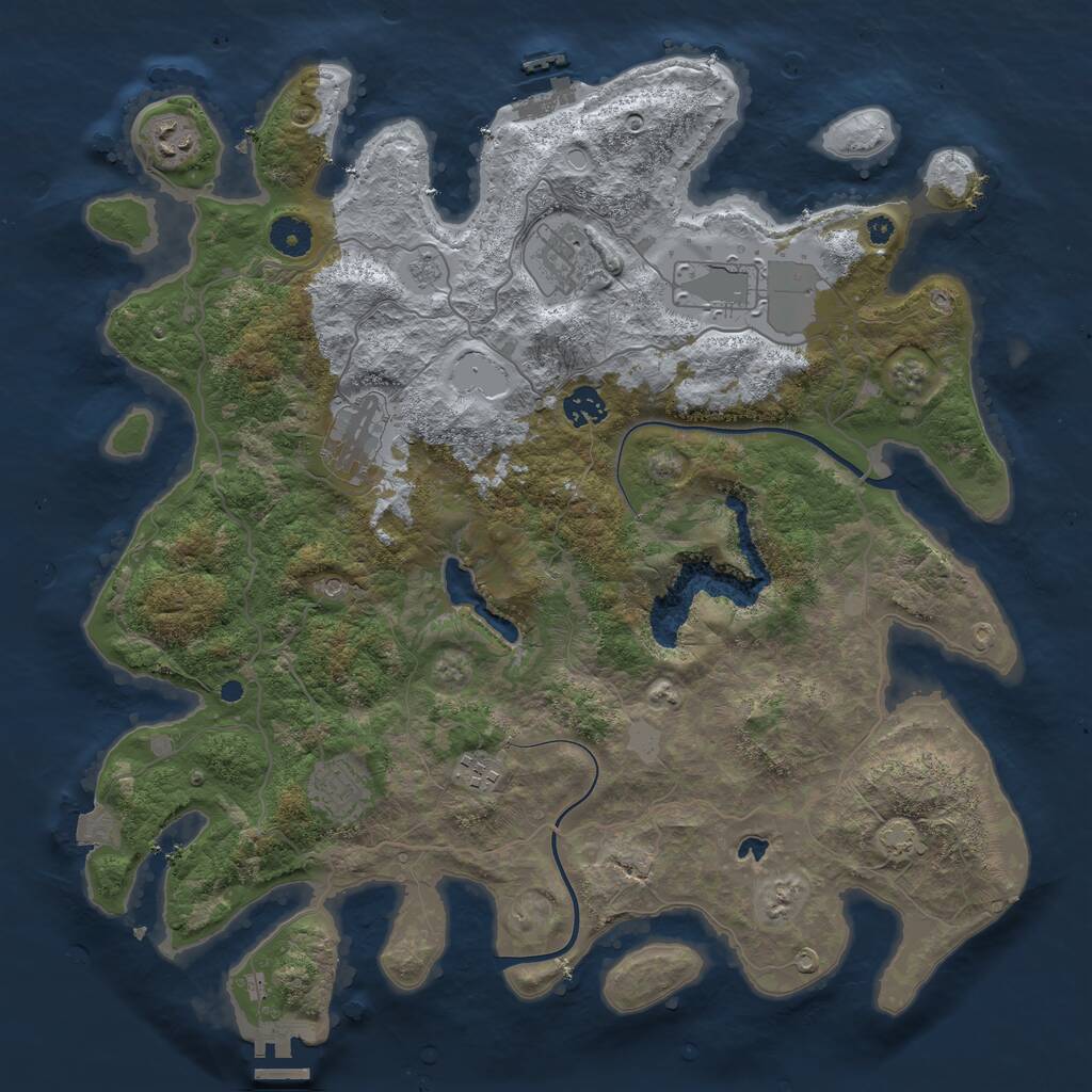 Rust Map: Procedural Map, Size: 4000, Seed: 364728387, 13 Monuments