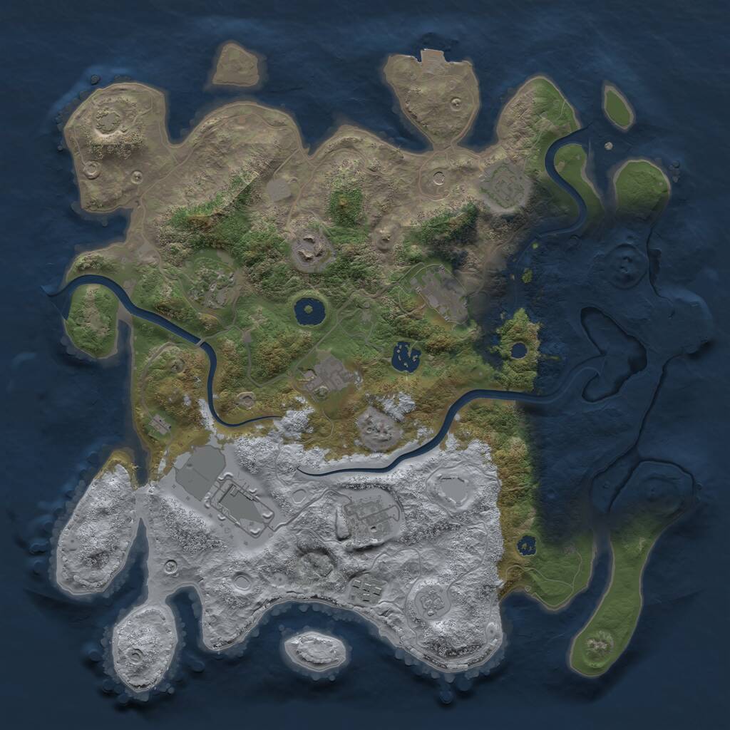 Rust Map: Procedural Map, Size: 3700, Seed: 10069692, 14 Monuments