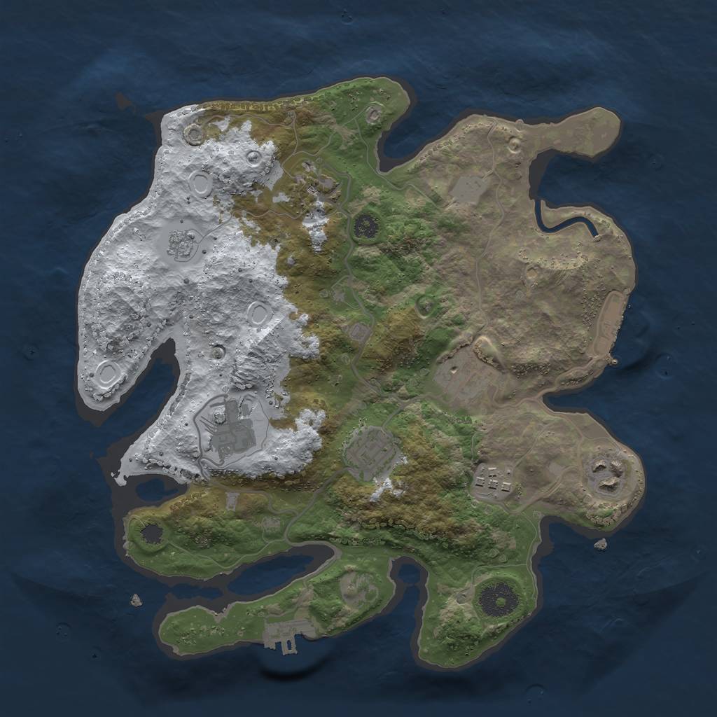 Rust Map: Procedural Map, Size: 3000, Seed: 632541, 14 Monuments