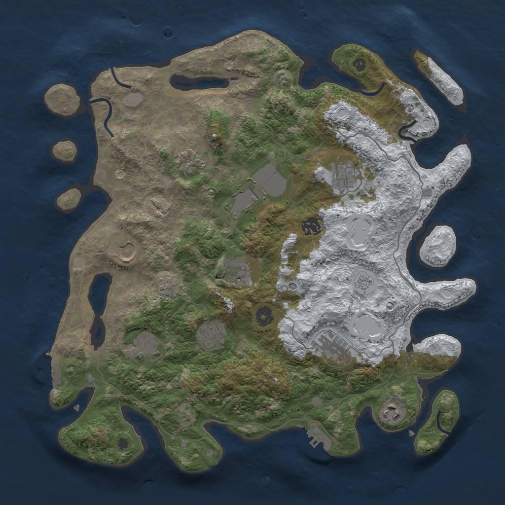 Rust Map: Procedural Map, Size: 4000, Seed: 55677371, 20 Monuments