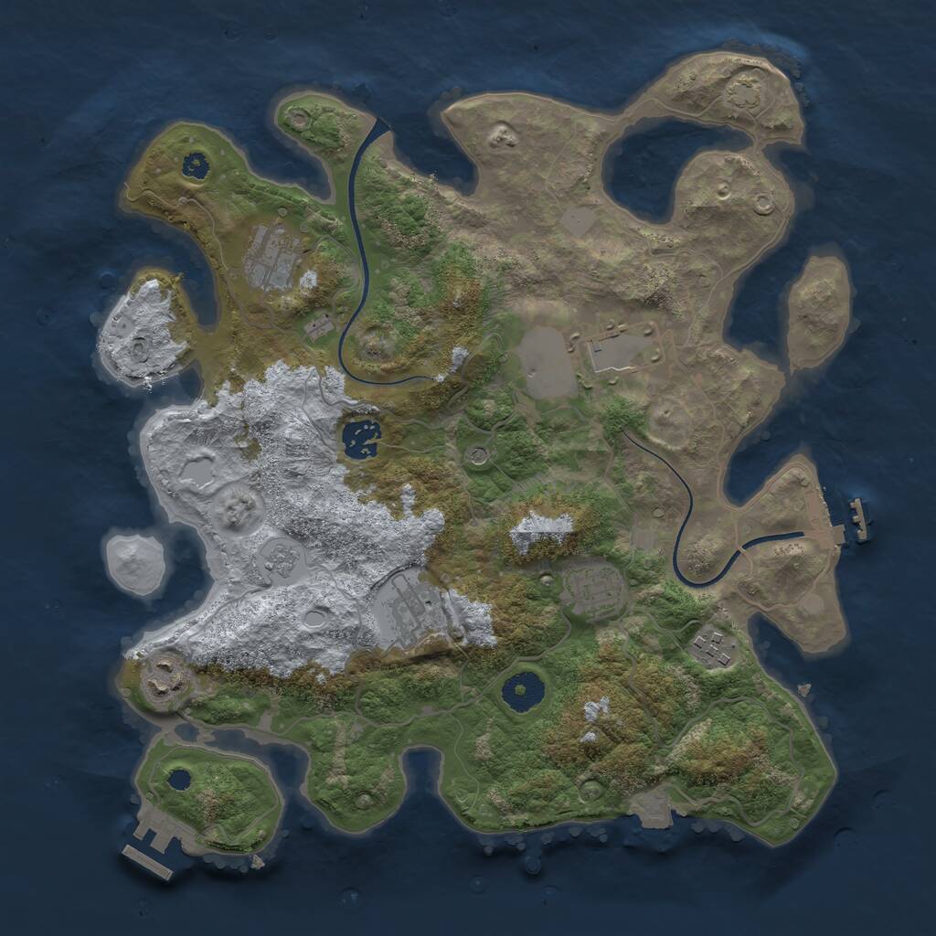 Rust Map: Procedural Map, Size: 3500, Seed: 980987076, 13 Monuments