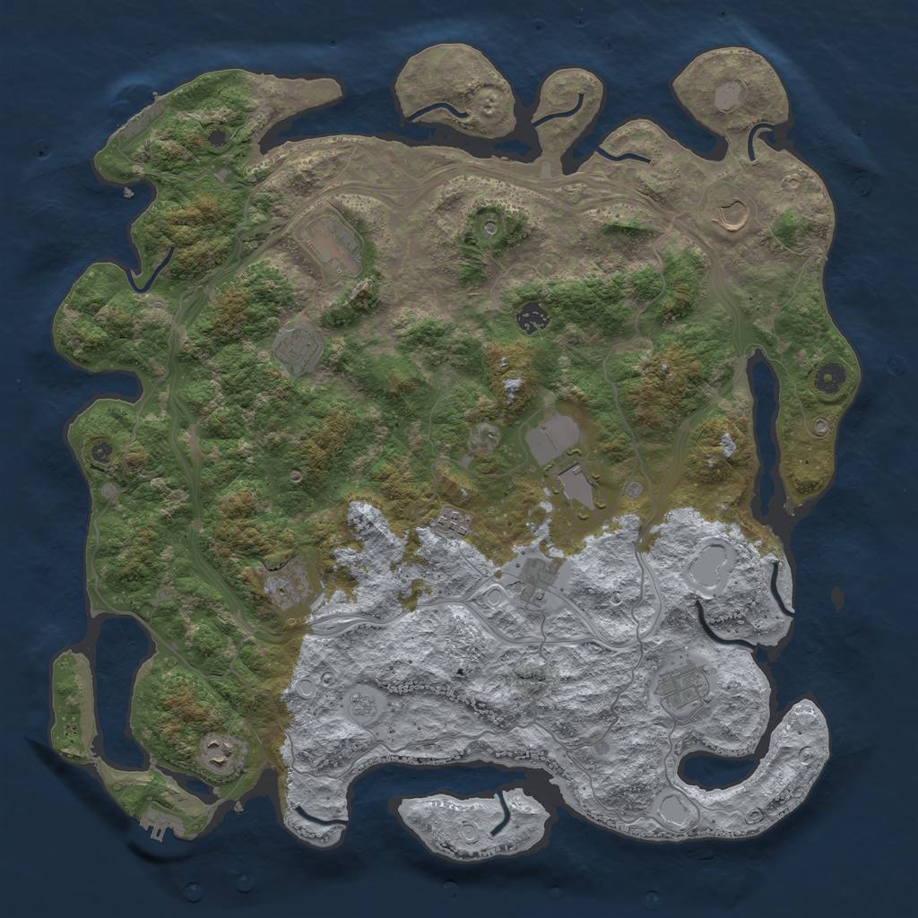 Rust Map: Procedural Map, Size: 4500, Seed: 159056810, 19 Monuments