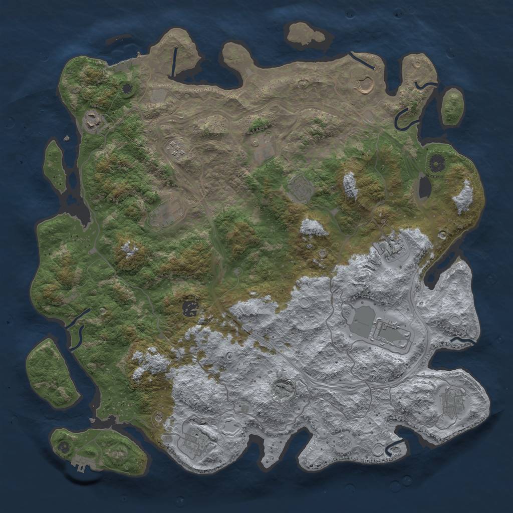 Rust Map: Procedural Map, Size: 4509, Seed: 8000000, 18 Monuments