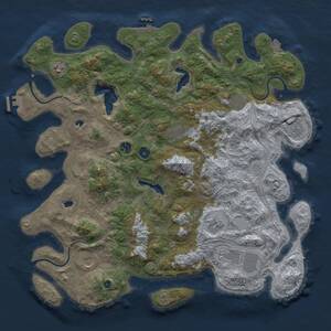 Thumbnail Rust Map: Procedural Map, Size: 4500, Seed: 1912792941, 14 Monuments