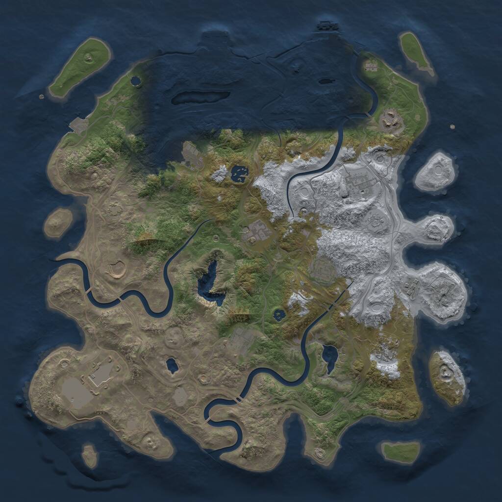 Rust Map: Procedural Map, Size: 4250, Seed: 1710885658, 17 Monuments