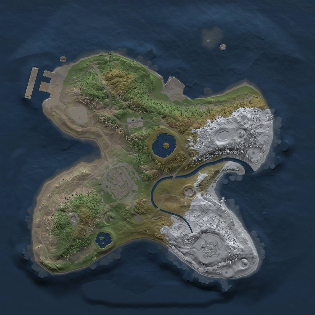 Rust Map: Procedural Map, Size: 2000, Seed: 654161676, 4 Monuments