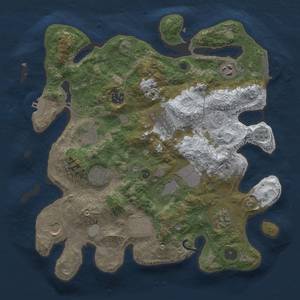 Thumbnail Rust Map: Procedural Map, Size: 3500, Seed: 102039, 19 Monuments