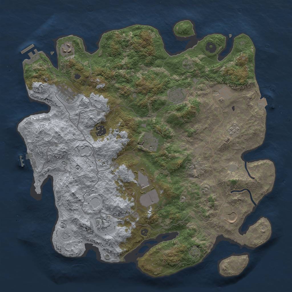 Rust Map: Procedural Map, Size: 4000, Seed: 910, 18 Monuments