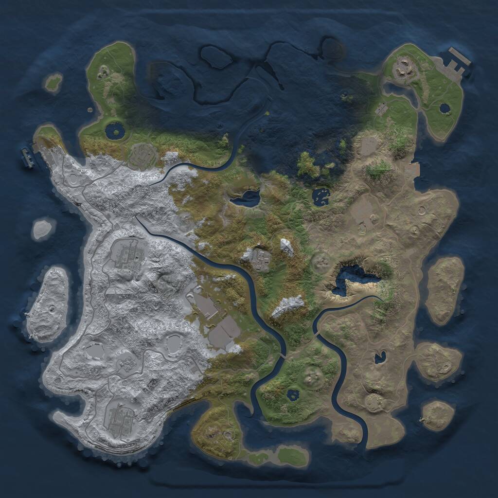 Rust Map: Procedural Map, Size: 4000, Seed: 16506447, 14 Monuments