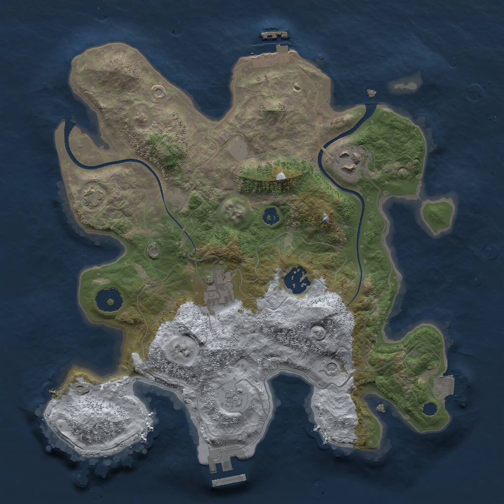 Rust Map: Procedural Map, Size: 2986, Seed: 289631805, 9 Monuments