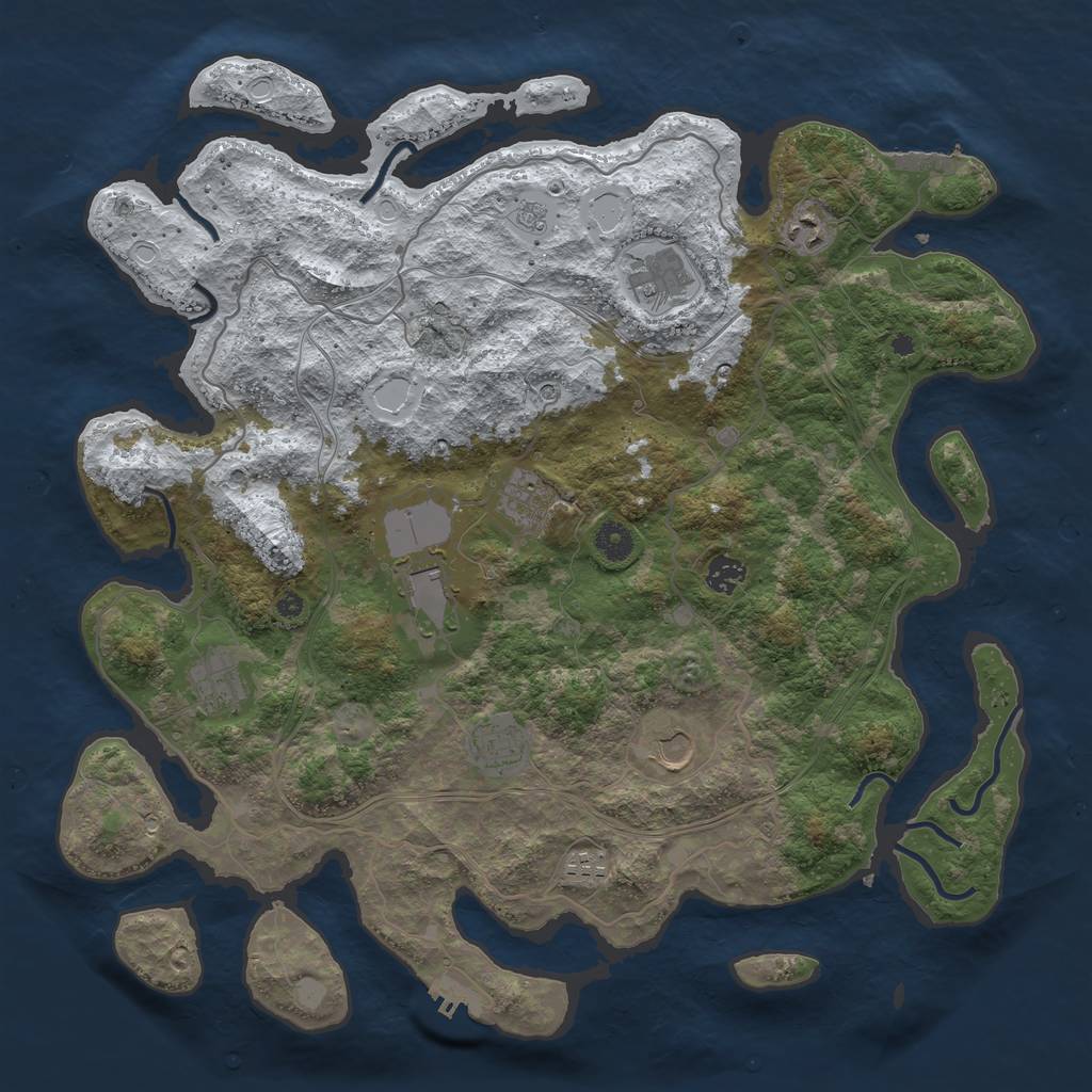 Rust Map: Procedural Map, Size: 4250, Seed: 802253, 18 Monuments