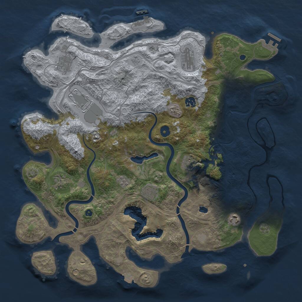 Rust Map: Procedural Map, Size: 4250, Seed: 802253, 15 Monuments