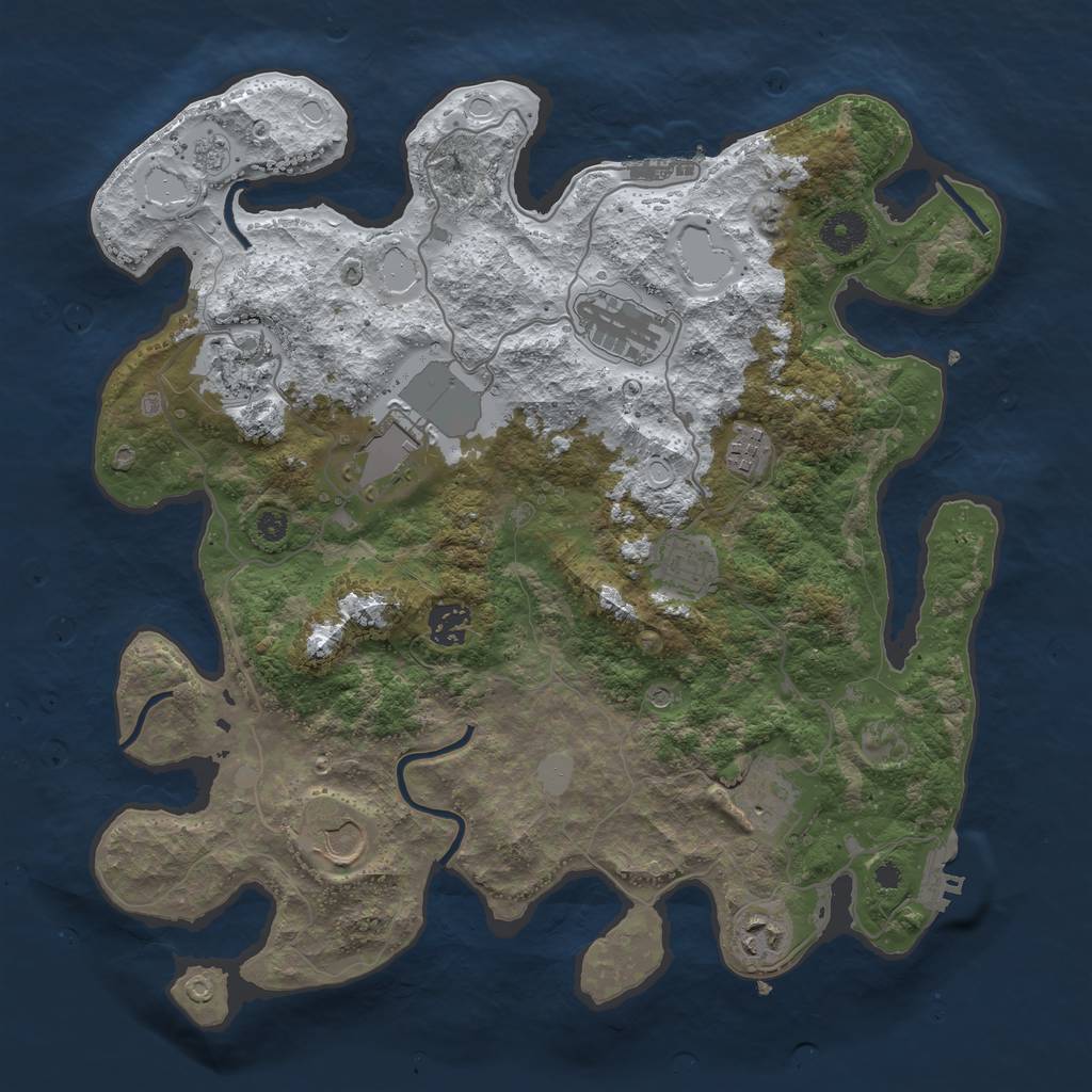 Rust Map: Procedural Map, Size: 3700, Seed: 437542, 18 Monuments