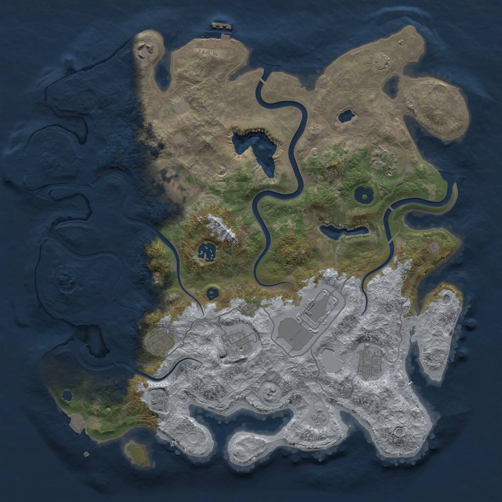 Rust Map: Procedural Map, Size: 4000, Seed: 1521178713, 15 Monuments