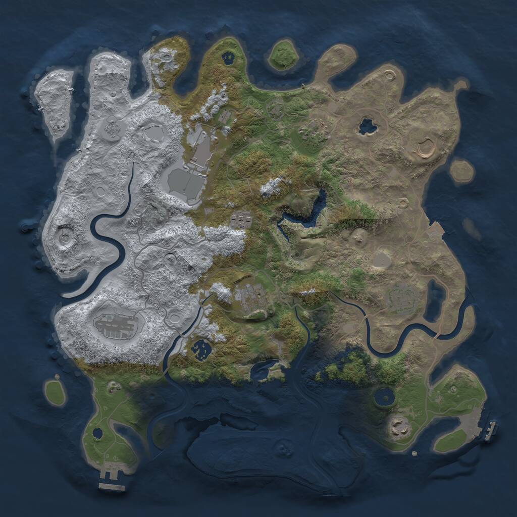 Rust Map: Procedural Map, Size: 4000, Seed: 337881451, 15 Monuments